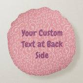 バイオリン丸枕付きピンク猫 ラウンドクッション (裏面)