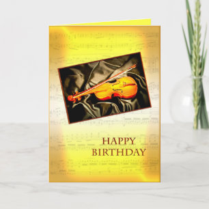 バイオリン付きの誕生日カード カード
