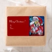 バイオリン付きサンタクロースミュージカルクリスマスレッド ラベル (インサイチュ)