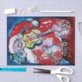 バイオリン付きサンタクロース/ミュージカルクリスマス 薄葉紙 (クラフト)