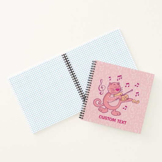 バイオリン付きピンク猫 ノートブック (内部)