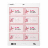 バイオリン付きピンク猫 ラベル (フルシート)