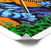 バイオリン付き猫バイルイスワーイン ポスター (角)