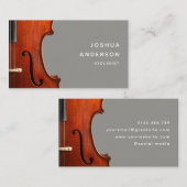 バイオリン先生プロフェッショナルミュージシャンシンプル 名刺 (正面/裏面)