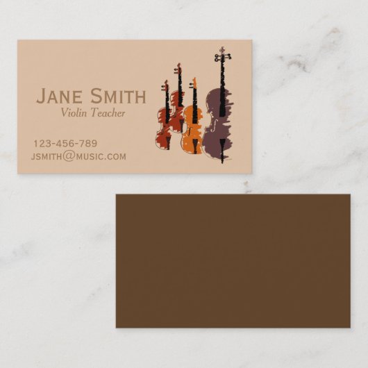バイオリン先生弦楽器の講師 名刺 (正面/裏面)