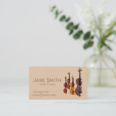 バイオリン先生弦楽器の講師 名刺 (スタンド正面)