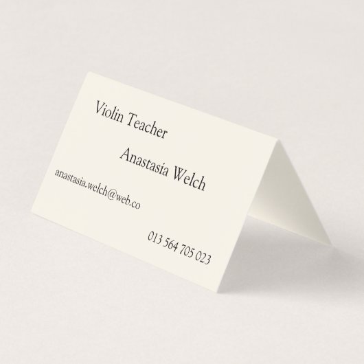 バイオリン先生 名刺 (裏面)