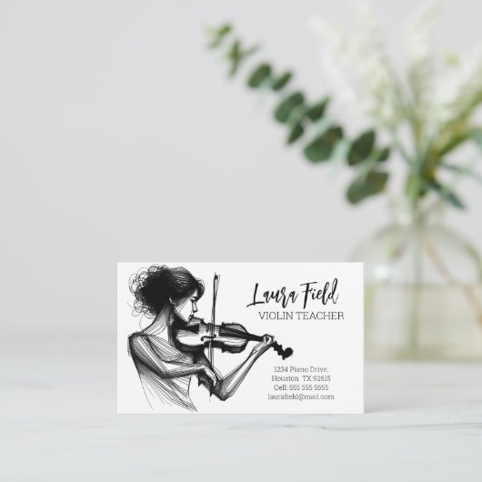 バイオリン先生 名刺 (スタンド正面)