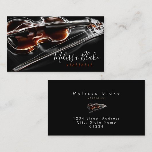 バイオリン写真 名刺 (正面/裏面)