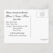 バイオリン及びビオラ演奏会/コンサートの招待状 インビテーションポストカード (裏面)