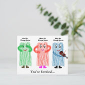 バイオリン及びビオラ演奏会/コンサートの招待状 インビテーションポストカード (スタンド正面)