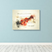 バイオリン及び音楽シートヴィンテージ キャンバスプリント (インサイチュ (ウッドフロア))