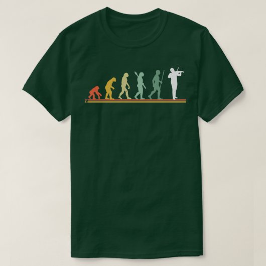 バイオリン奏者のバイオリンの進化 Tシャツ (デザイン正面)