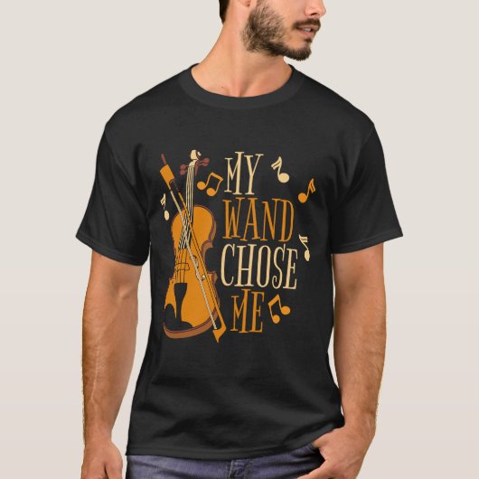 バイオリン奏者の杖とバイオリン弾きのバイオリン Tシャツ (正面)