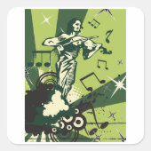 バイオリン奏者の音符 スクエアシール (正面)