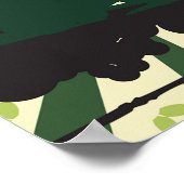 バイオリン奏者の音符 ポスター (角)