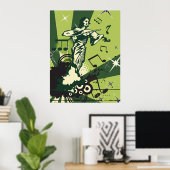 バイオリン奏者の音符 ポスター (ホームオフィス)