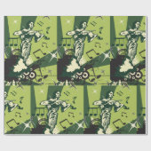 バイオリン奏者の音符 ラッピングペーパー (フラット)