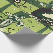 バイオリン奏者の音符 ラッピングペーパー (角)