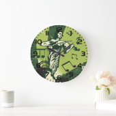 バイオリン奏者の音符 ラージ壁時計 (ホーム)