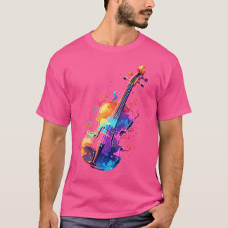 バイオリン奏者タイダイ・バイオリニストミュージカル楽器 Tシャツ