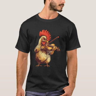 バイオリン奏者 かわいいニワトリ 音楽 愛好家 Tシャツ