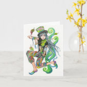 バイオリン奏者 カード (黄色い花)