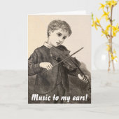 バイオリン奏者 カード (黄色い花)