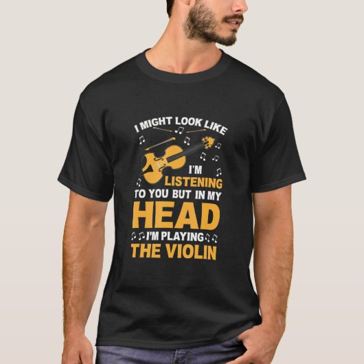 バイオリン奏者 バイオリニスト 楽器 Tシャツ (正面)