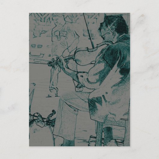 バイオリン奏者 ポストカード (正面)