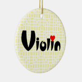 バイオリン小ハート セラミックオーナメント (右)