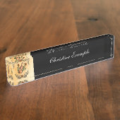 バイオリン弓が付いている素晴らしいバイオリン デスクネームプレート (側面)