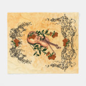 バイオリン弓が付いている素晴らしいバイオリン フリースブランケット (正面(横))