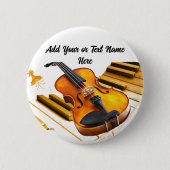 バイオリン弦と鍵_ 缶バッジ (正面)