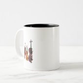 バイオリン弦四重奏芸術品を気取った曲 ツートーンマグカップ (正面左)