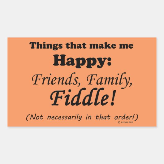 バイオリン弾きで私を幸せにする 長方形シール (正面)