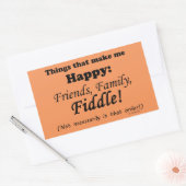 バイオリン弾きで私を幸せにする 長方形シール (封筒)