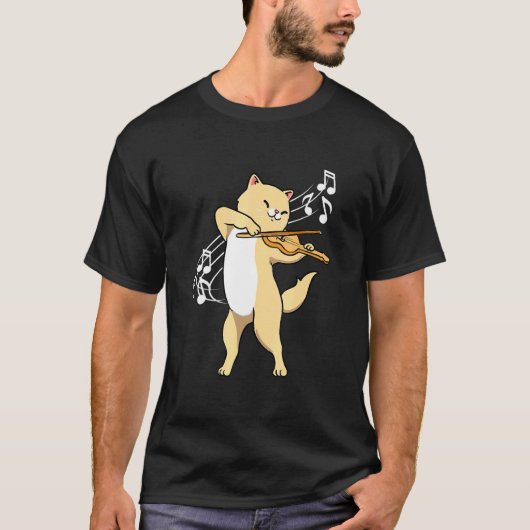 バイオリン弾きねこ Tシャツ (正面)