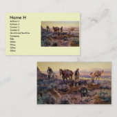 バイオリン弾き(1919年)に支払うチャールズM.ラッセル 名刺 (正面/裏面)