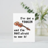 バイオリン得を持ってる ポストカード (スタンド正面)