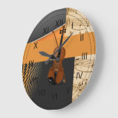 バイオリン抽象芸術音楽テーマ ラージ壁時計 (傾斜)
