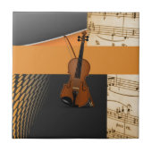 バイオリン抽象芸術 タイル (正面)