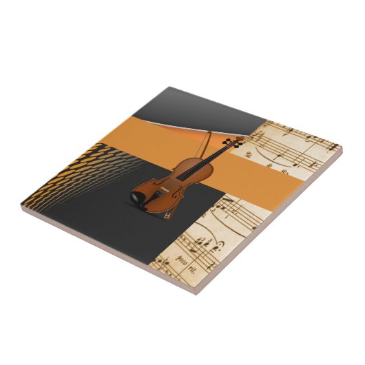 バイオリン抽象芸術 タイル (側面)