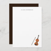 バイオリン文房具 – Violin パーソナライズされた Note Card ノートカード (正面/裏面)