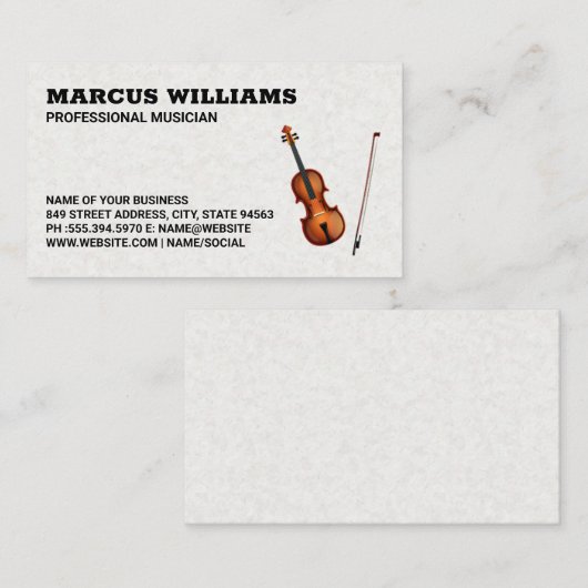バイオリン楽器 名刺 (正面/裏面)