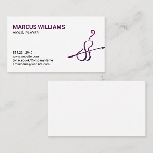 バイオリン楽器 名刺 (正面/裏面)