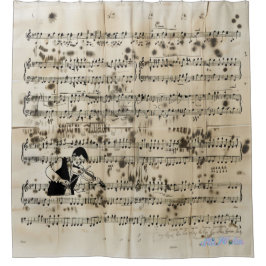 バイオリン楽譜シャワーカーテン シャワーカーテン