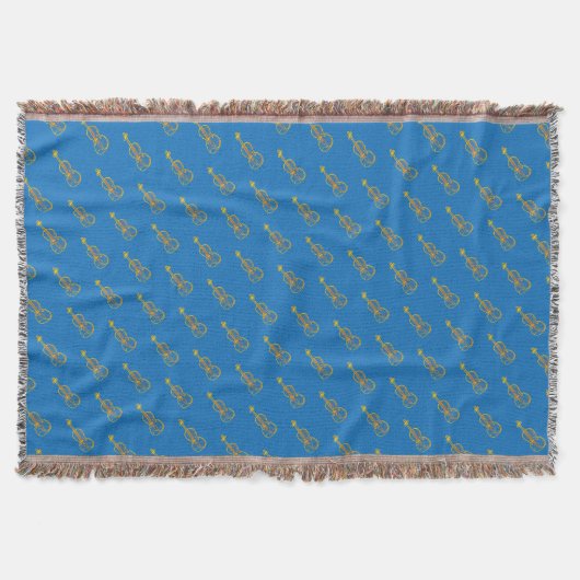 バイオリン模様 スローブランケット (正面)