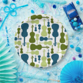 バイオリン模様 ペーパープレート (パーティー)