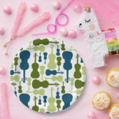 バイオリン模様 ペーパープレート (パーティー)